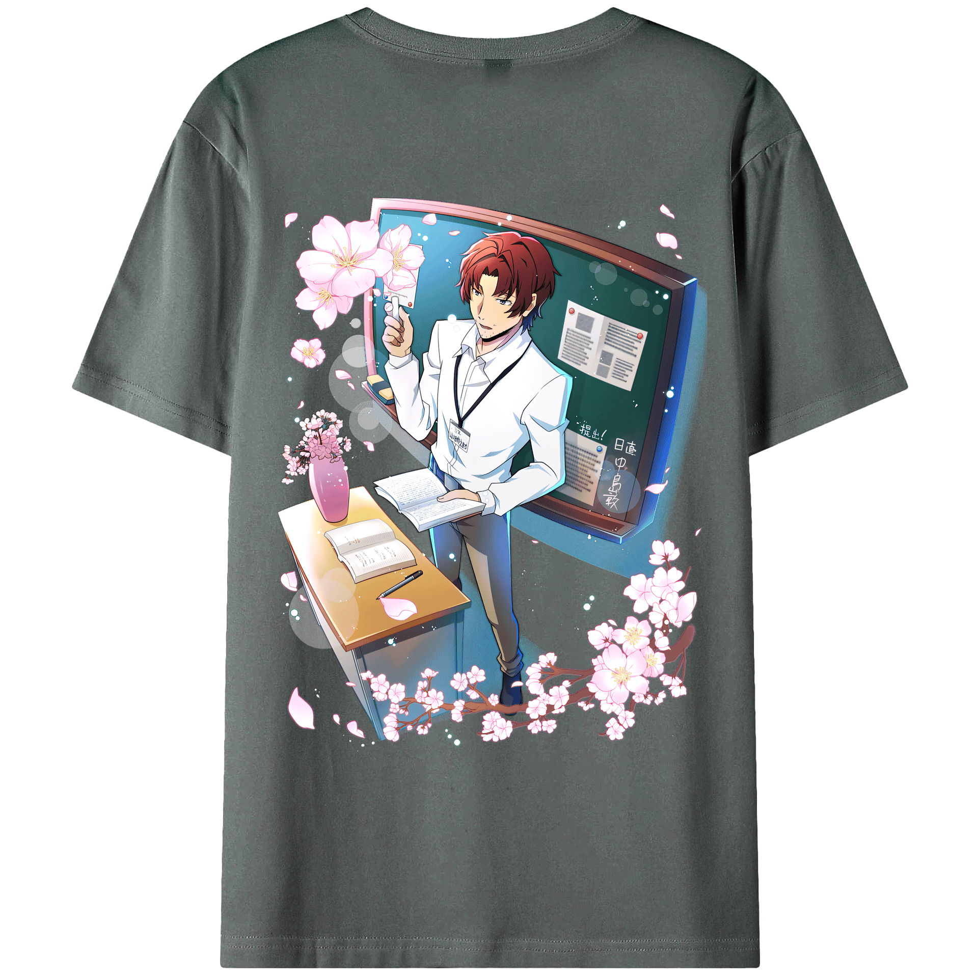 （画像用） 文豪ストレイドッグス Bungo Stray Dogs 綿100％ メンズ半袖Tシャツ（バックプリント） 通気性